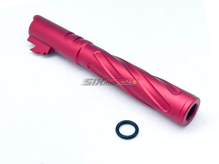 [5KU]Tornado 5 Inch Aluminium Threaded Outer Barrel [For Tokyo Marui Hi-Capa 5.1 GBB][RED]