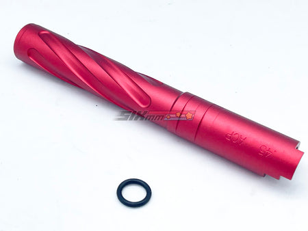 [5KU]Tornado 5 Inch Aluminium Threaded Outer Barrel [For Tokyo Marui Hi-Capa 5.1 GBB][RED]