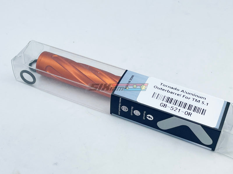 [5KU]Tornado 5 Inch Aluminium Threaded Outer Barrel [For Tokyo Marui Hi-Capa 5.1 GBB][Orange]