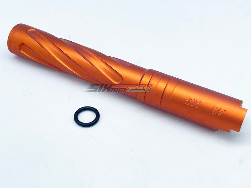 [5KU]Tornado 5 Inch Aluminium Threaded Outer Barrel [For Tokyo Marui Hi-Capa 5.1 GBB][Orange]