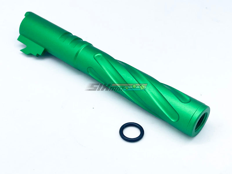 [5KU]Tornado 5 Inch Aluminium Threaded Outer Barrel [For Tokyo Marui Hi-Capa 5.1 GBB][Bright Green]