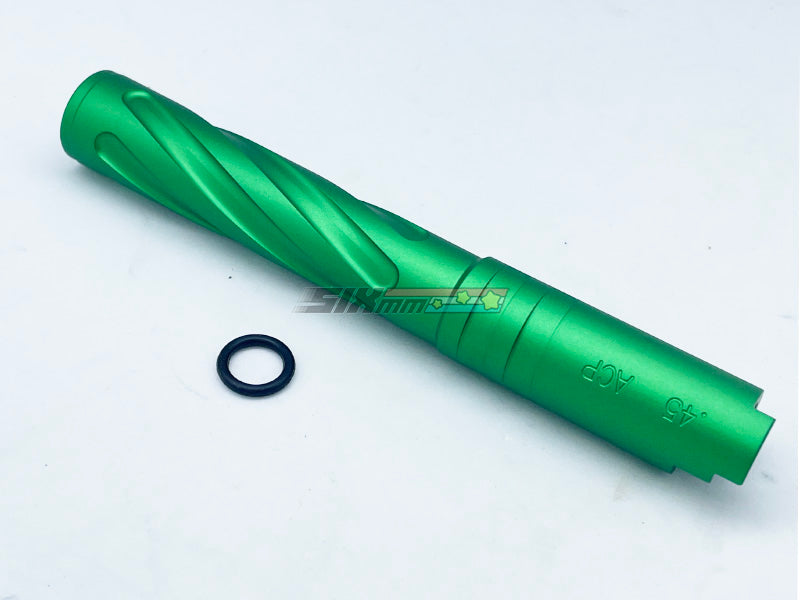 [5KU]Tornado 5 Inch Aluminium Threaded Outer Barrel [For Tokyo Marui Hi-Capa 5.1 GBB][Bright Green]