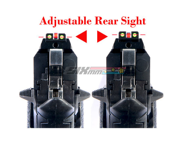 [AIP] Adjustable Aluminum Front and Rear Sight [Fiber] For TM 5.1