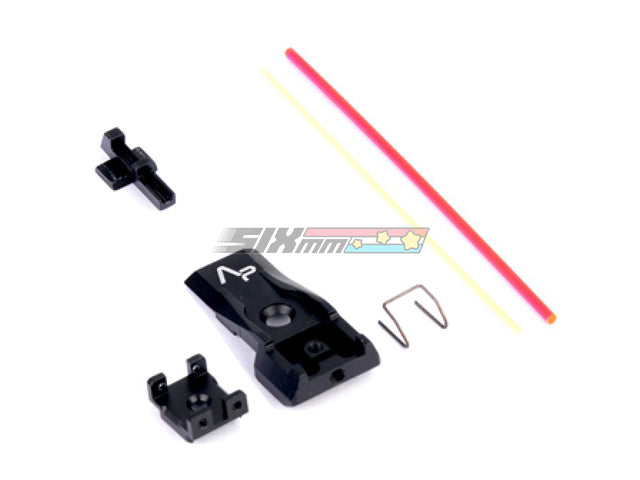 [AIP] Adjustable Aluminum Front and Rear Sight [Fiber] For TM 5.1