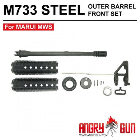 [Angry Gun] M733 Steel GBB Outer Barrel Front Kit [For Tokyo Marui M4 MWS Series]