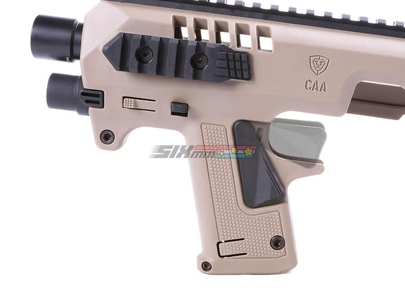 [CAA Airsoft] Micro RONI Pistol-Carbine Conversion[For Glock G17 G18 GBB series][Tan]