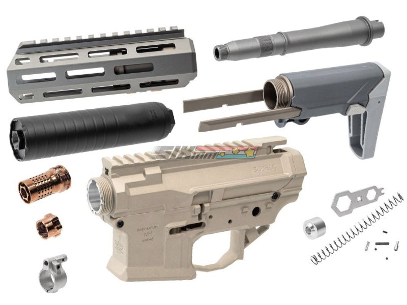 ***[C&C TAC] Tokyo Marui MWS GBBR SBR 300 Blackout Style Conversion Kit (CNC Aluminum, Limited Edition)