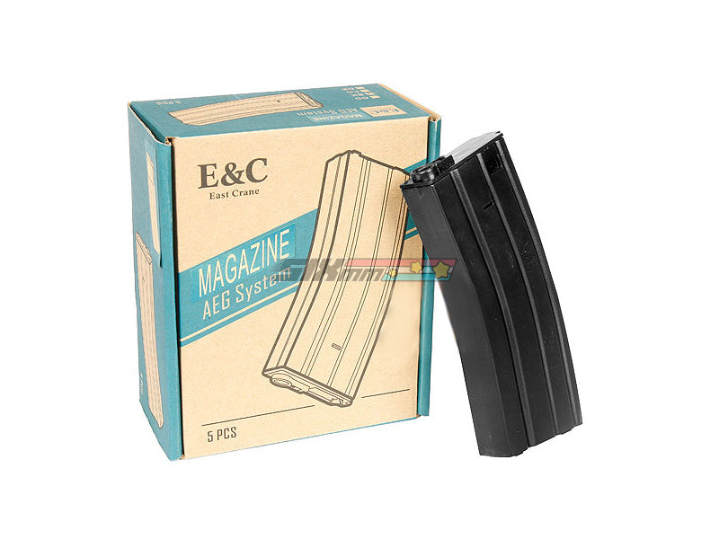 [E&C] M4/ M16 140 Rounds Plastic AEG Magazine Box Set [5pcs] [BLK]