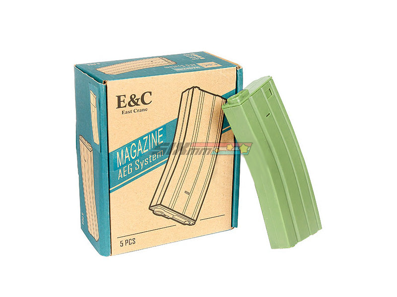 [E&C] M4/ M16 70 Rounds Plastic AEG Magazine Box Set [5pcs][OD]