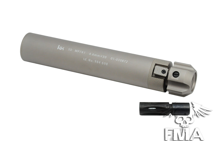 [FMA] MP7A1 Silencer With Steel Flash Hider[For Tokyo Marui MP7 GBB Series][DE]