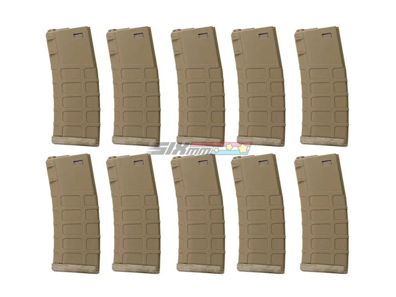 [G&P] M4 Magazine [340 rounds GMAG AEG Magazine, 10pcs/Set] [FDE]