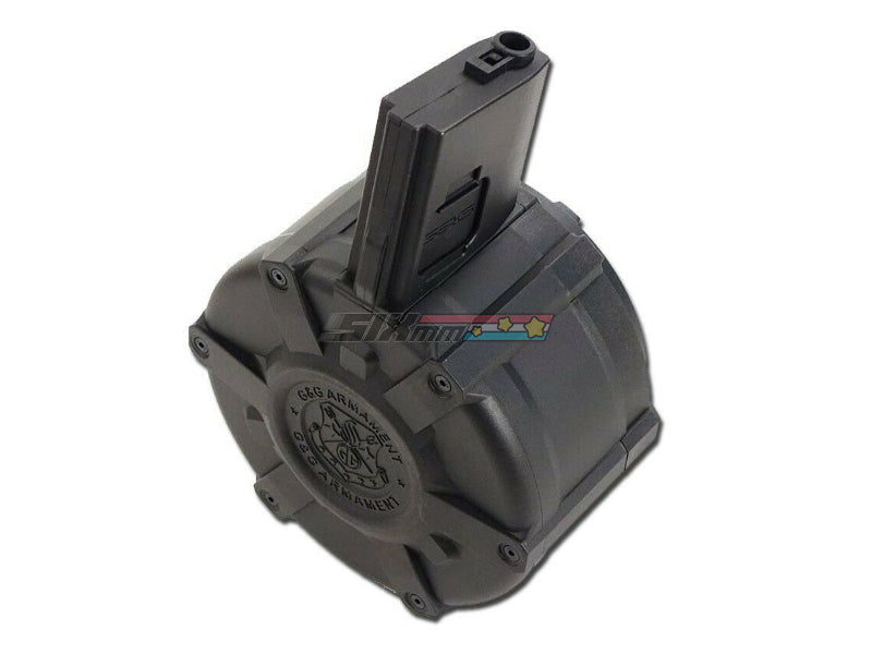 [G&G] 2300rds Auto Winding Drum Magazine [For M4  M16 Series Airsoft AEG Rifle][BLK]