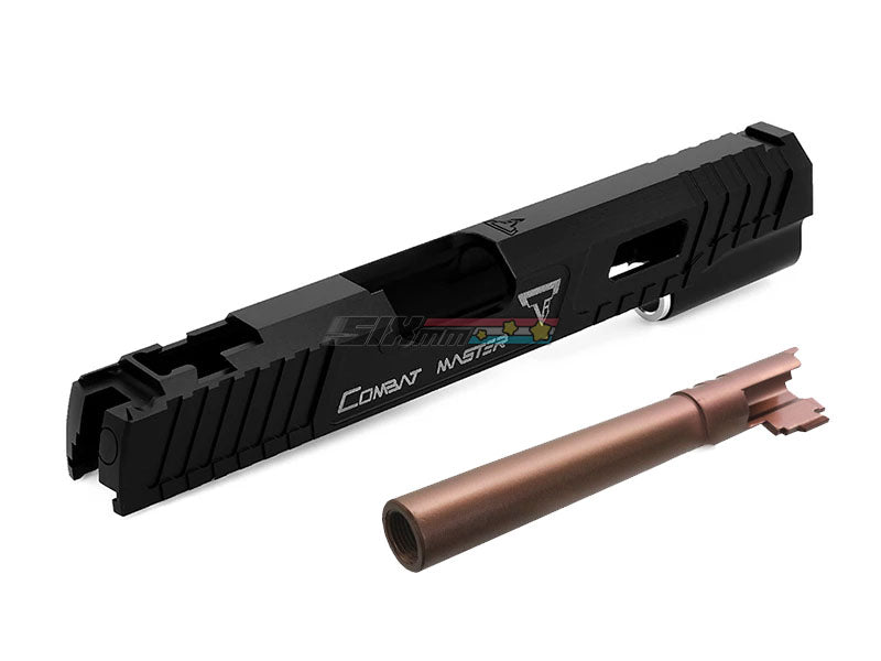 [Gunsmith Bros] TTI Slide W/ Silver Spring Plug & Bronze Outer Barrel[For Tokyo Marui Hi-Capa GBB Series][BLK]