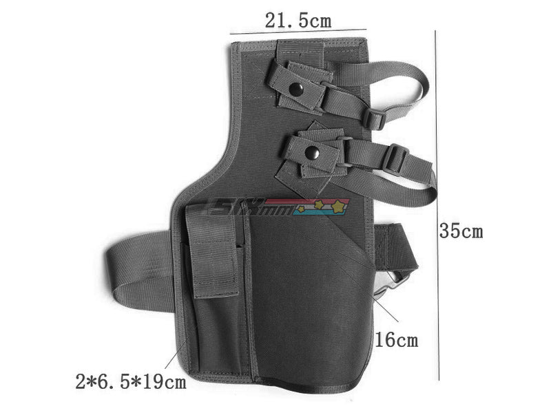 [Idiot Tailor] MP7A1 Quick Detachable Nylon Drop Leg Holster[For KWA / VFC MP7 Series][BLK]