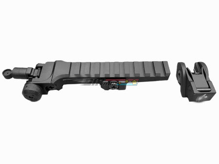 [MadDog] G36 KAC Style Flip Up Front and Rear Sight with Optic Rail Set[W/ Marking][BLK]