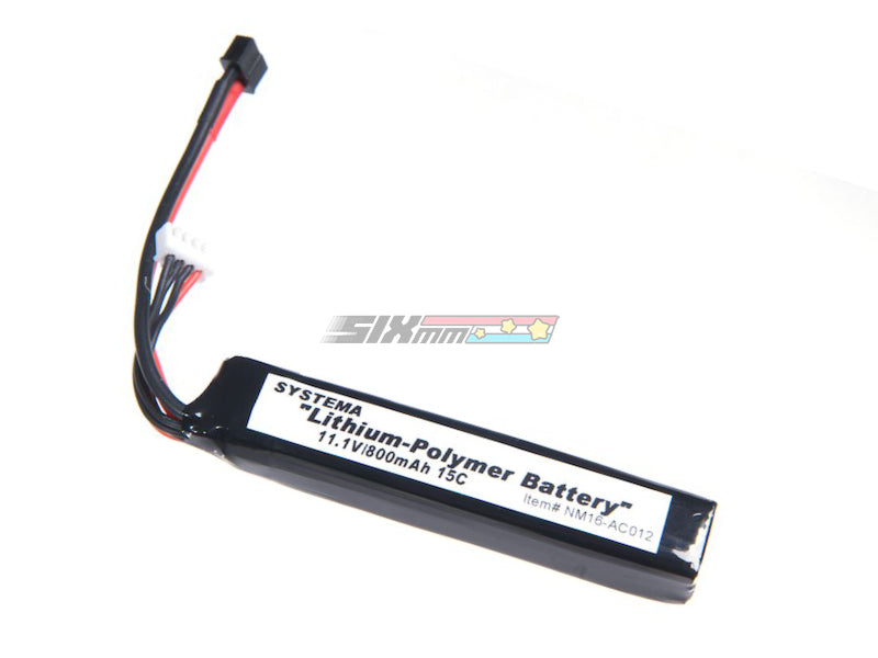 [Systema] Li-Po Battery Special use for M4-A1-MAX2 First Variant 11.1V / 800mAh 15C M 90 / M110 Cylinder Unit[Mini deans]
