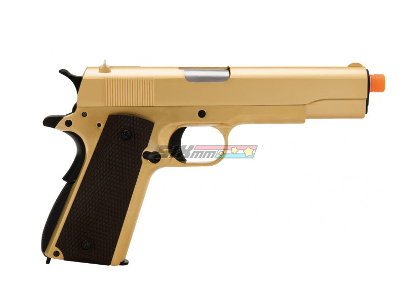 [WE-TECH] FULL METAL 1911A1 US GOVERNMENT AIRSOFT GBB PISTOL[GLD W BROWN GRIP]