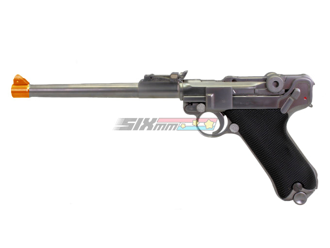 [WE-TECH] FULL METAL LUGER P08 8 inch GBB PISTOL [BLK][Long Ver.]