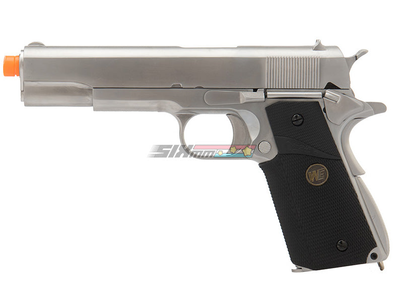 WE-Tech] 1911 MEU Full Metal GBB Pistol[Silver W/ Black Rubber