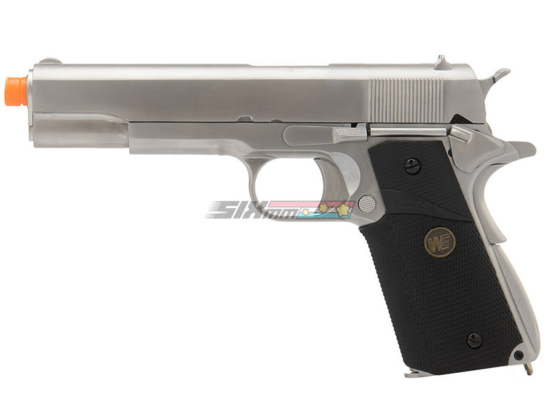 [WE-Tech] 1911 MEU Full Metal GBB Pistol[Silver W/ Black Rubber Grip][SV]