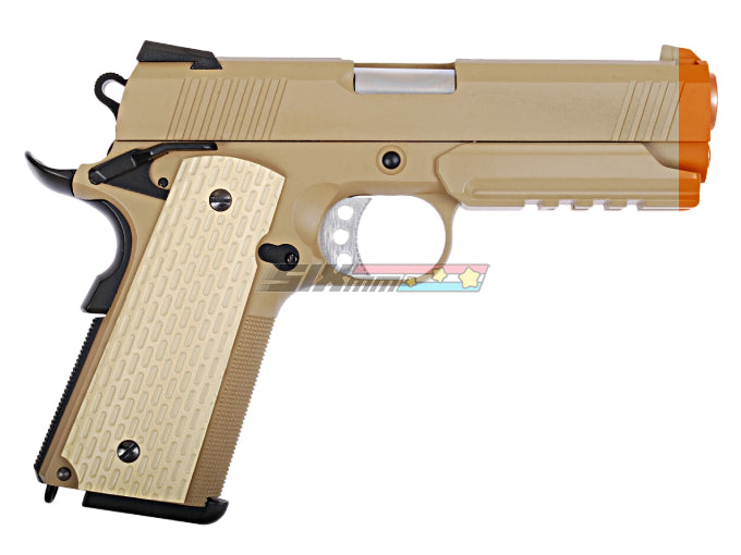 WE-Tech] 4.3 1911 Desert warrior GBB Pistol[Tan] – SIXmm (6mm)