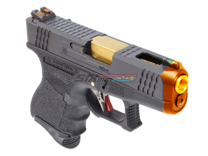 [WE-Tech] Custom SAI Style 26 T1 Airsoft GBB Pistol[BLK Slide & Gld Barrel]