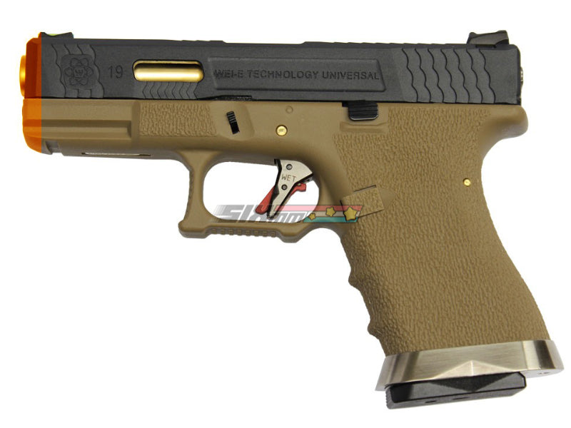 [WE-Tech] Custom SA Style Model 19 T6 Airsoft GBB Pistol[SV Slide & GLD Barrel]