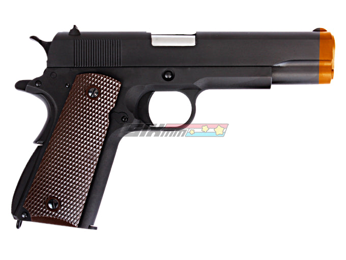 [WE-Tech] Full Metal 1911A1 US Government Airsoft GBB Pistol[BLK W Brown Grip]