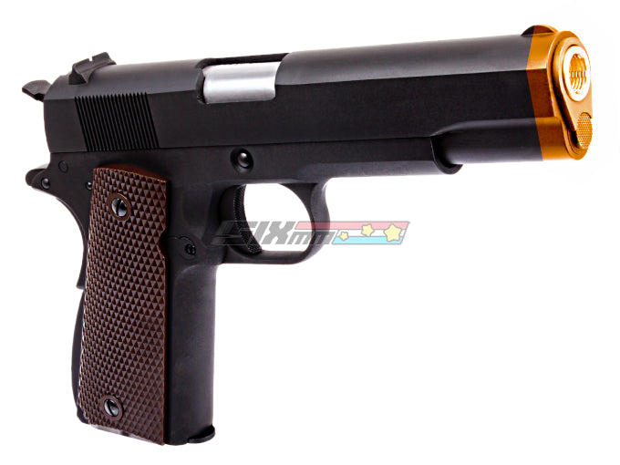[WE-Tech] Full Metal 1911A1 US Government Airsoft GBB Pistol[BLK W Brown Grip]