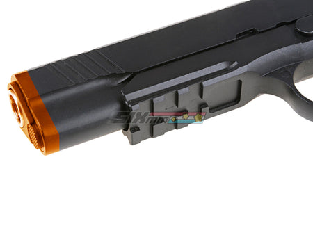 [WE-Tech] Full Metal 1911 Kimber Airsoft GBB Pistol W White Grip[W Railed][BLK]