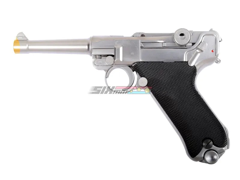 [WE-Tech] Full Metal Luger P08 4 inch SILVER GBB Pistol [SV]