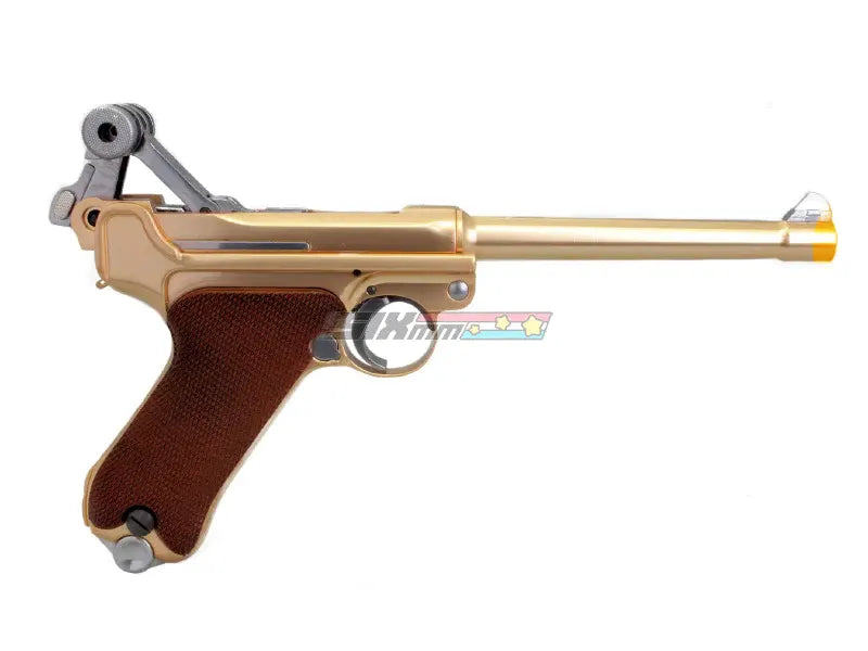 [WE-Tech] Full Metal Luger P08 6inch GBB Pistol [Gold] [Medium Ver.]