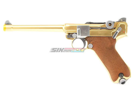 [WE-Tech] Full Metal Luger P08 8 inch Gold GBB Pistol [Gold]
