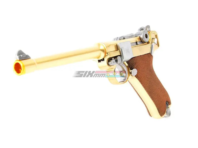 [WE-Tech] Full Metal Luger P08 8 inch Gold GBB Pistol [Gold]