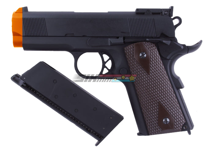 HANAさま　専用 WE-Tech] Full Metal Mini 1911 Airsoft GBB Pistol[BLK W/ Brown Grip