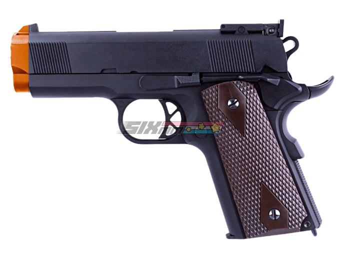 [WE-Tech] Full Metal Mini 1911 Airsoft GBB Pistol[BLK W Brown Grip][Type B]