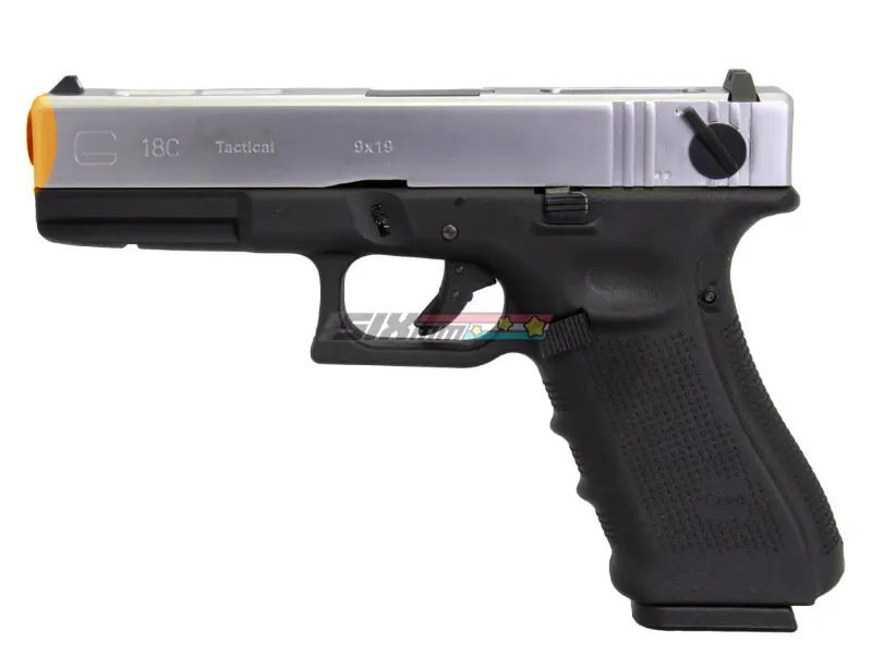 [WE-Tech] Full Metal Side Model 18C 2 Tone FullySemi Auto GBB Pistol Silver 2Tone [GEN 4] [SV]
