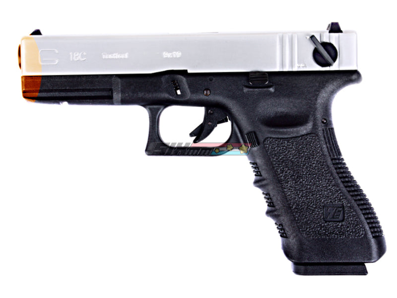 [WE-Tech] Full Metal Side Model 18C FullySemi Auto GBB Pistol Silver 2 tone [GEN 3] [SV]