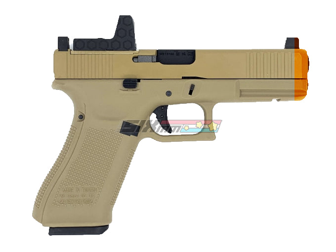 ™️GBB Glock17 Gen5 MOS WE-Tech] MODEL 17 MOS Airsoft GBB Pistol[GEN.5][Tan] – SIXmm (6mm)